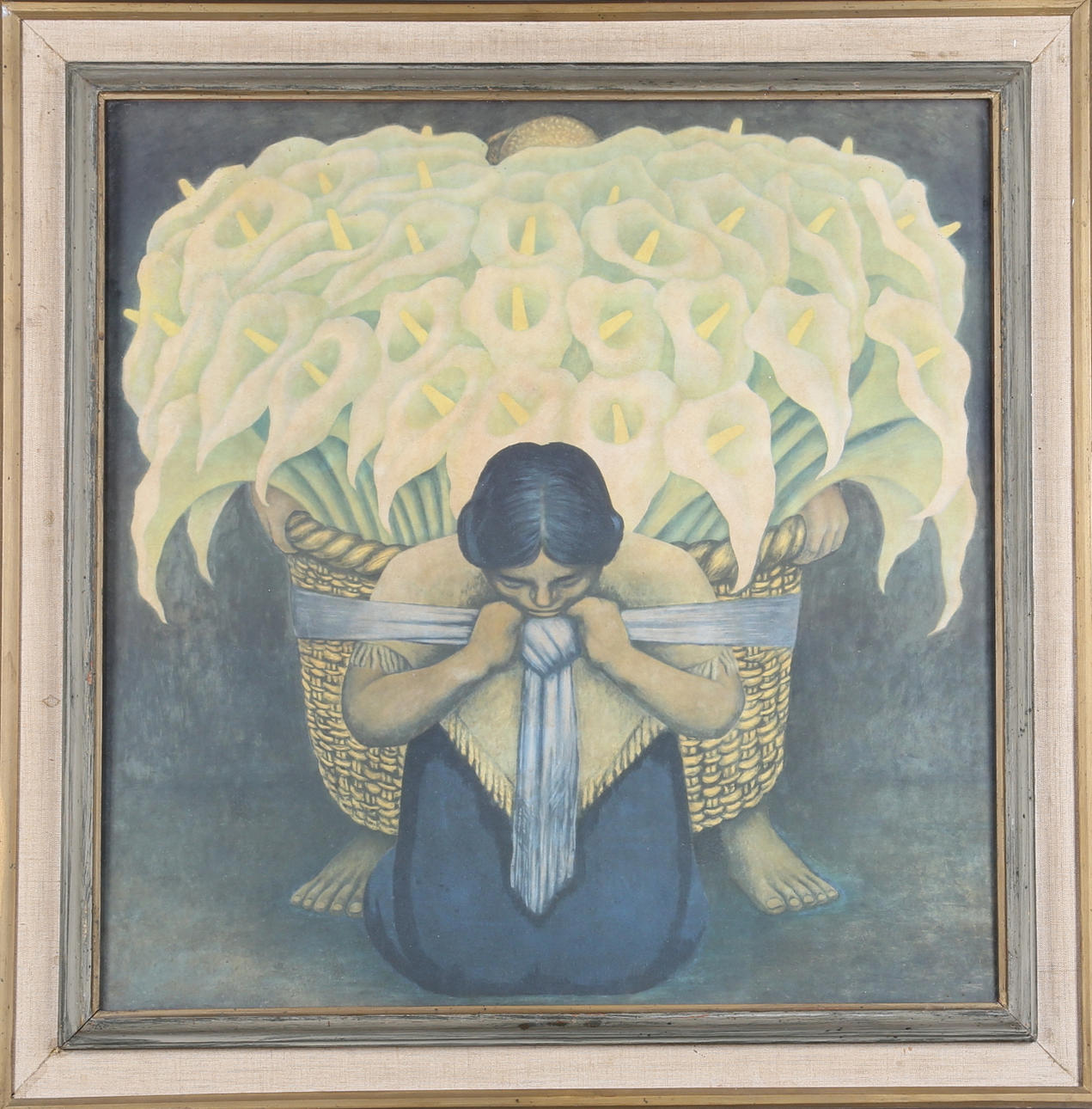 TAVLA, tryck, efter Diego Rivera, Paris utställningen 1952.