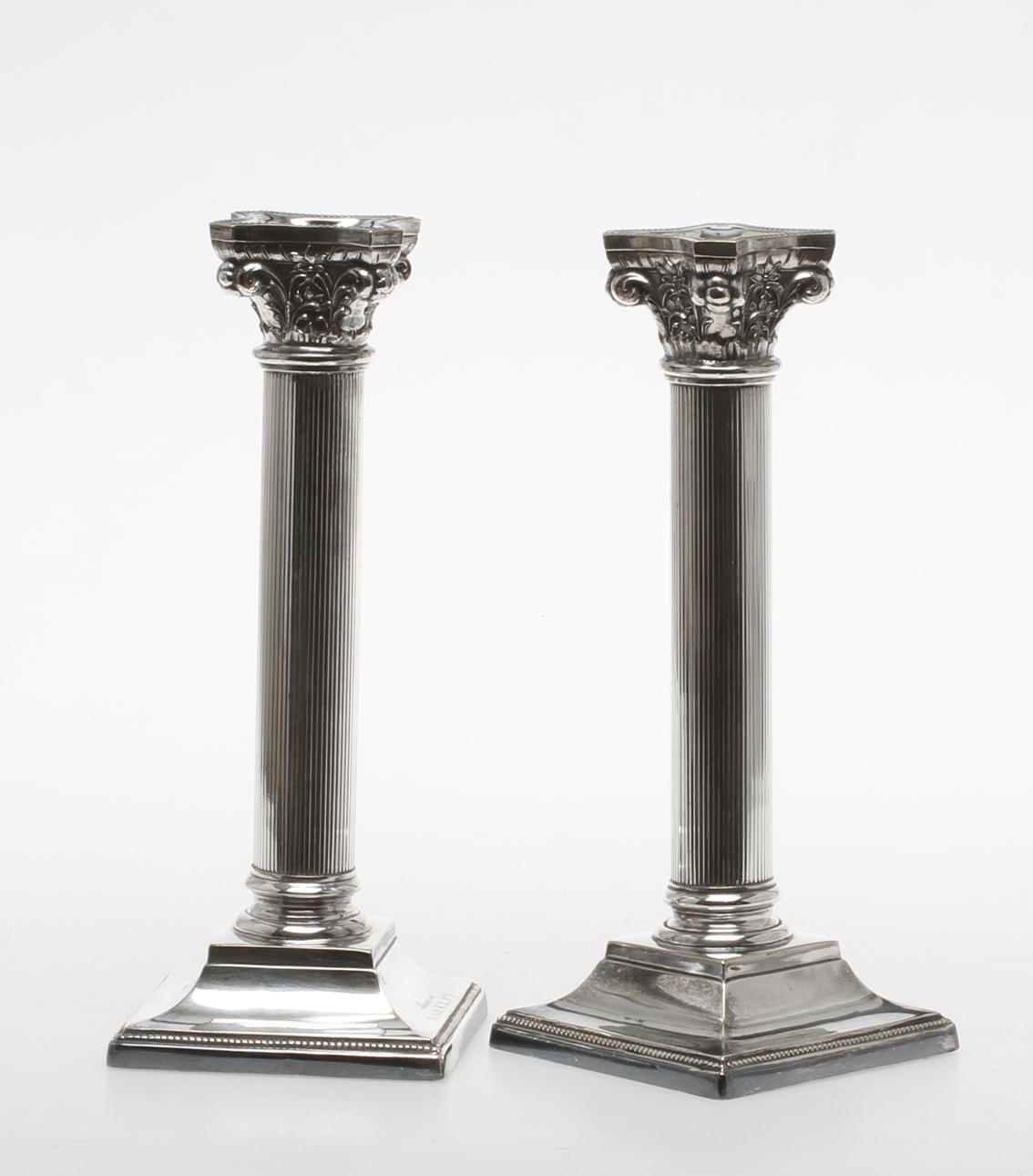 LJUSSTAKAR, 1 par, nysilver, sengustaviansk stil, CG Hallberg.