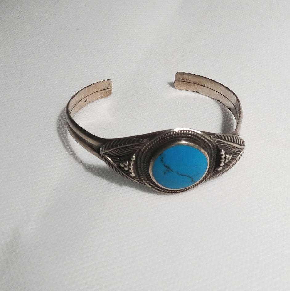 ARMSPANGE SILBER MIT TÜRKIS.