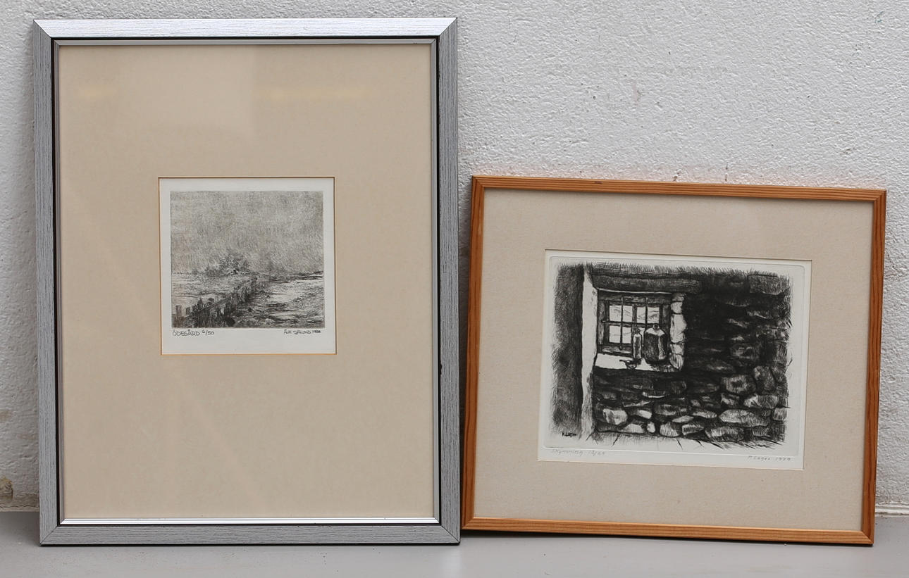 GRAFIK, 2 st, Paul Lager, Åke Sjölund.