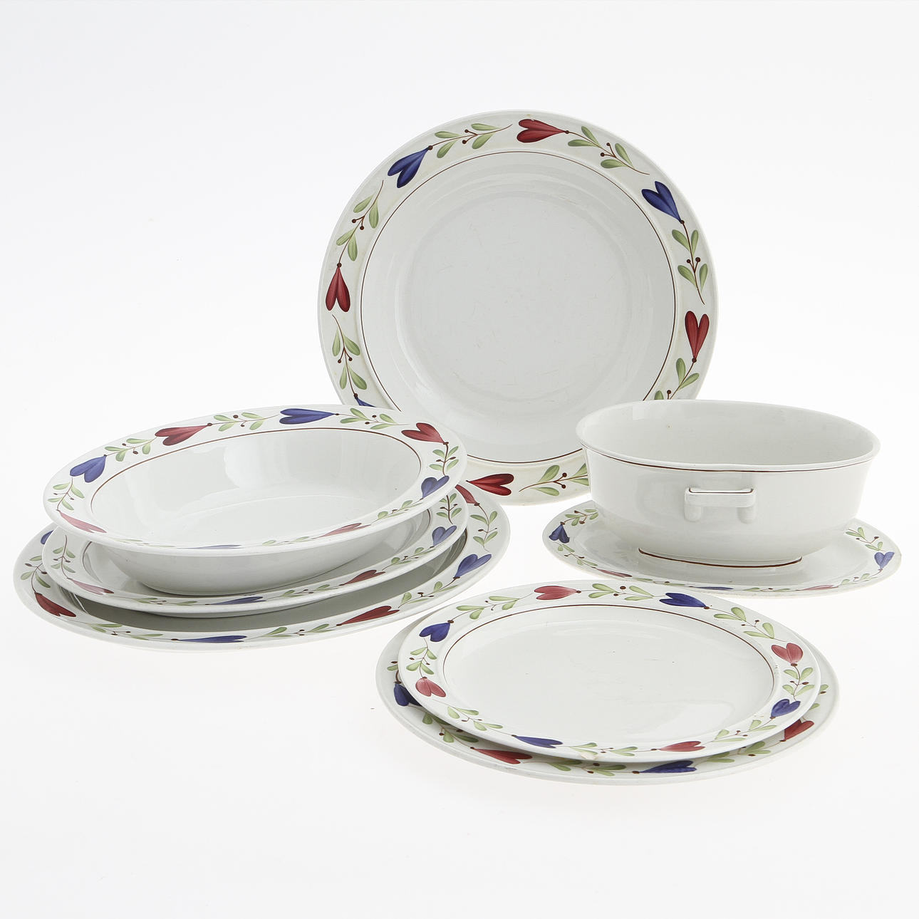 DELAR TILL SERVIS, 25 delar, stengods, "Ranka", Gustavsberg.