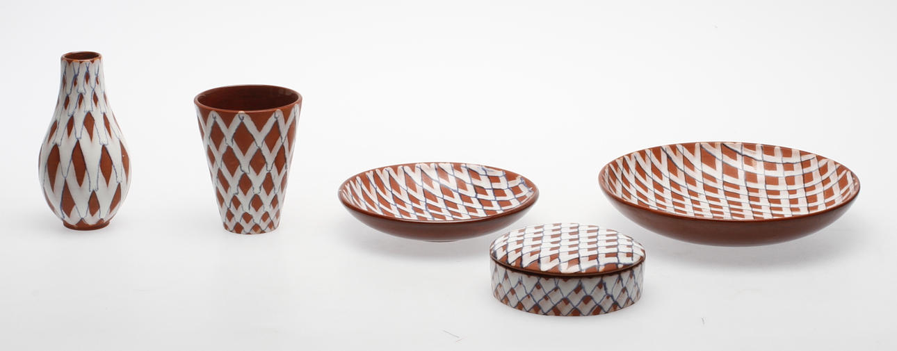 KERAMIKFÖREMÅL, 5 delar, Gabriel, 1950-tal.