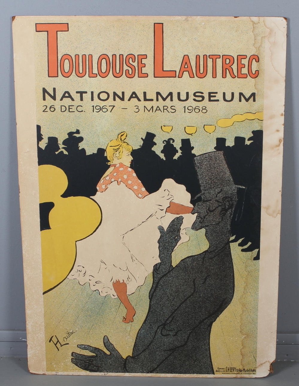 HENRI DE TOULOUSE LAUTREC. Utställningsaffisch, Nationalmuseum 26 Dec. 1967 - 3 Mars 1968.