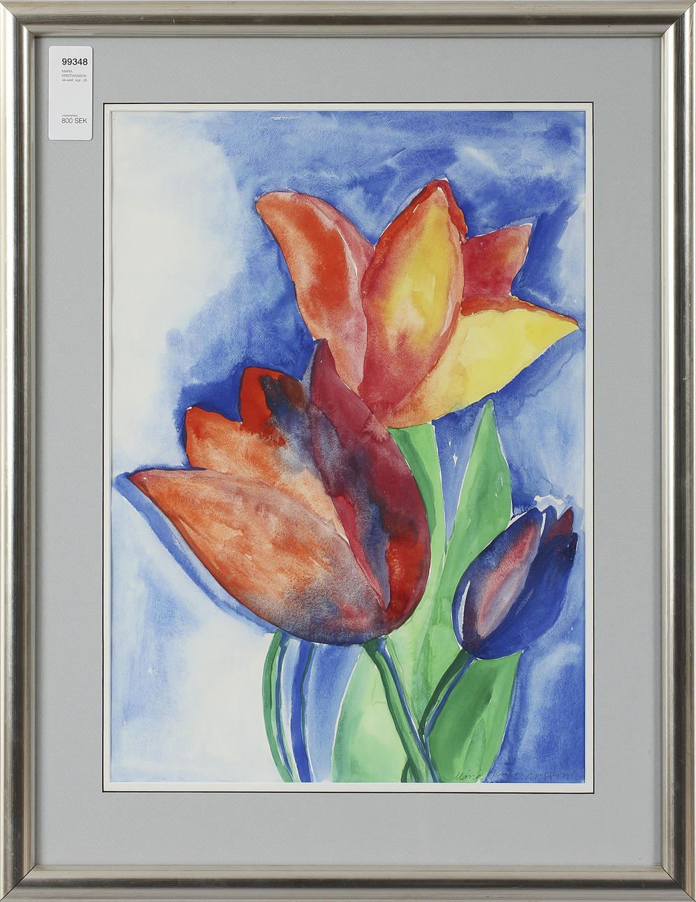 MARIA KRISTIANSSON. akvarell, sign.