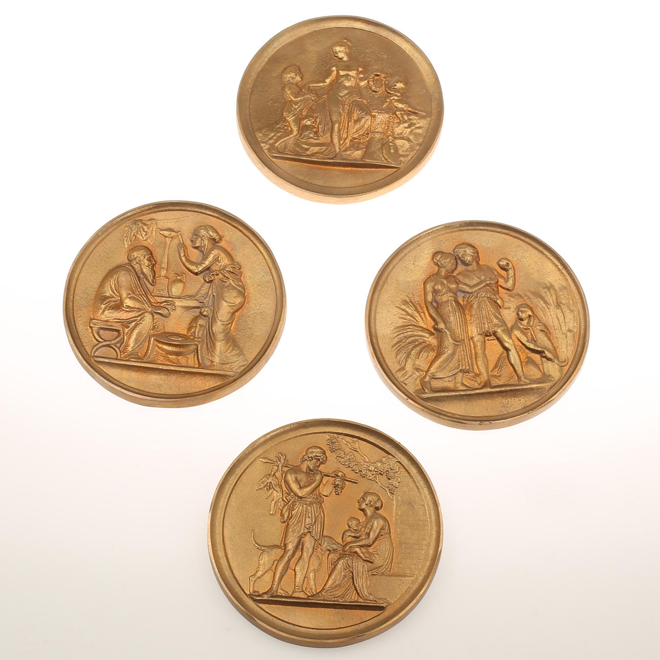 WALL RELIEF, 4 pieces, ore, "The Four Seasons", Bersbo 1993.