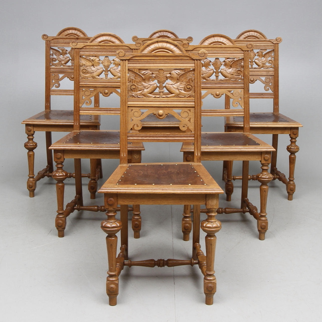 MATSALSSTOLAR, 6 st, nyrenässans, 1800/1900-tal.