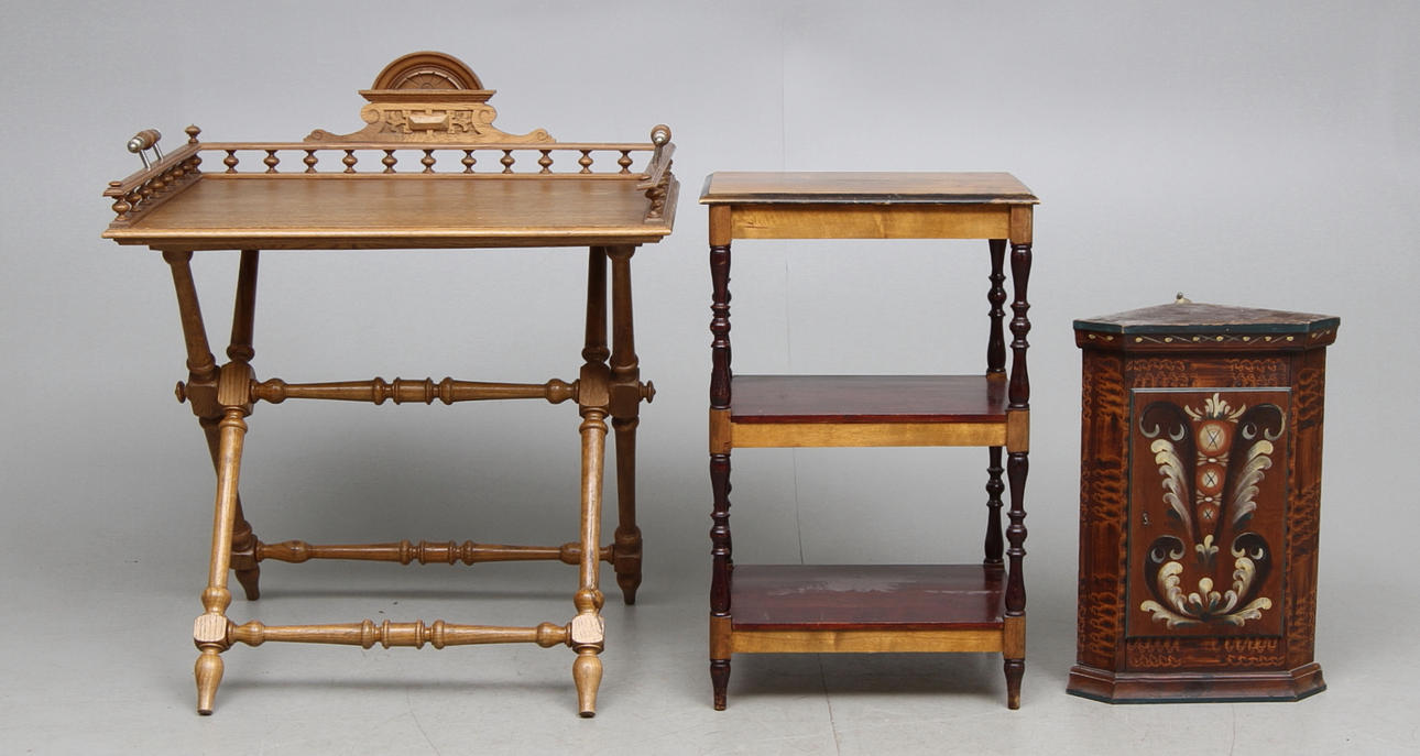 MÖBELPARTI, 3 delar, 1800/1900-tal.