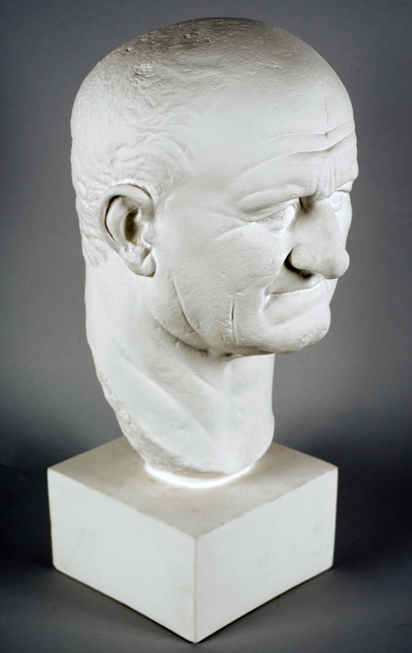 SKULPTUR, manshuvud, gips, Nya Carlsberg Glyptoteket Köpenhamn.