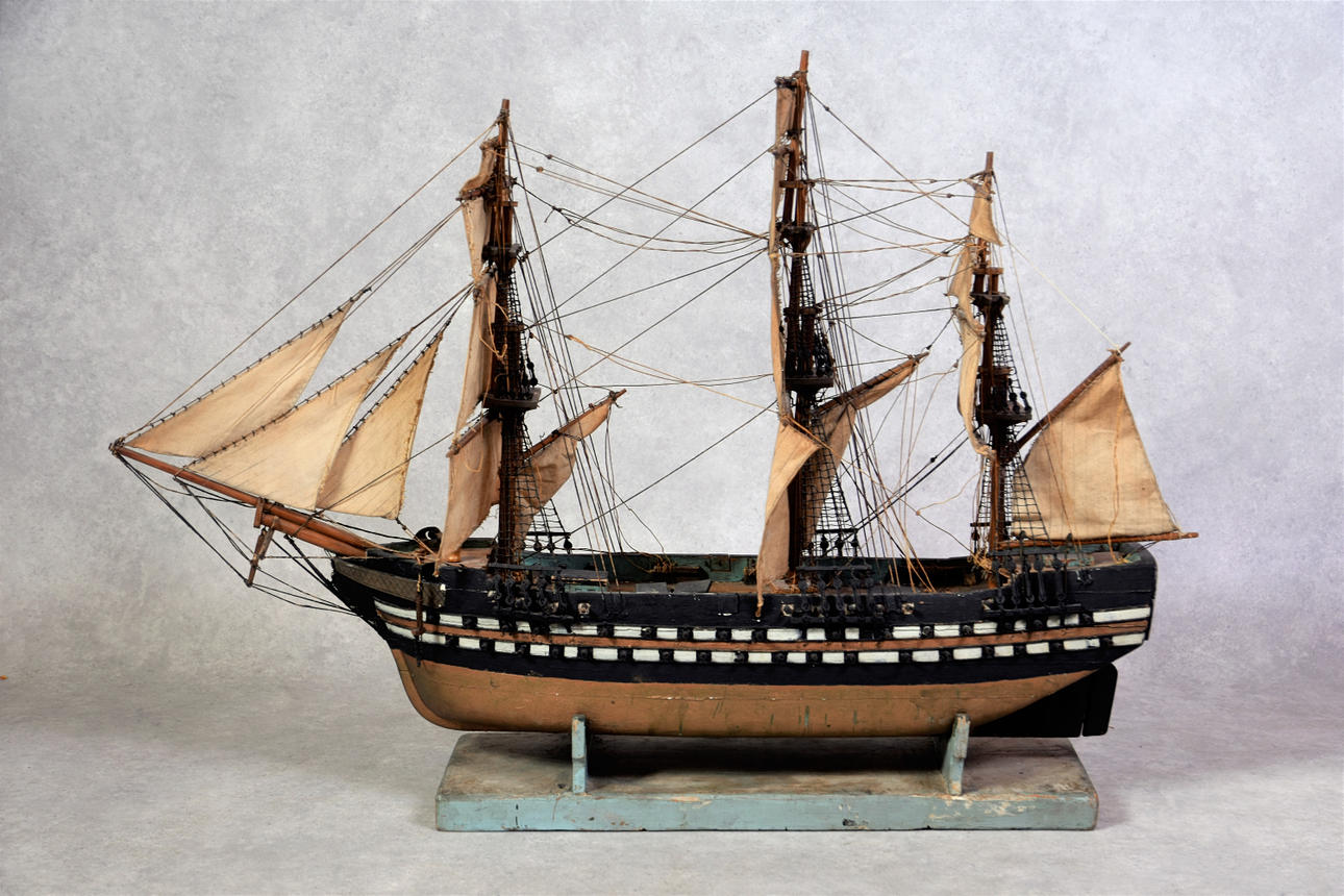 MODELO DE BARCO, Transatlántico siglo XIX.