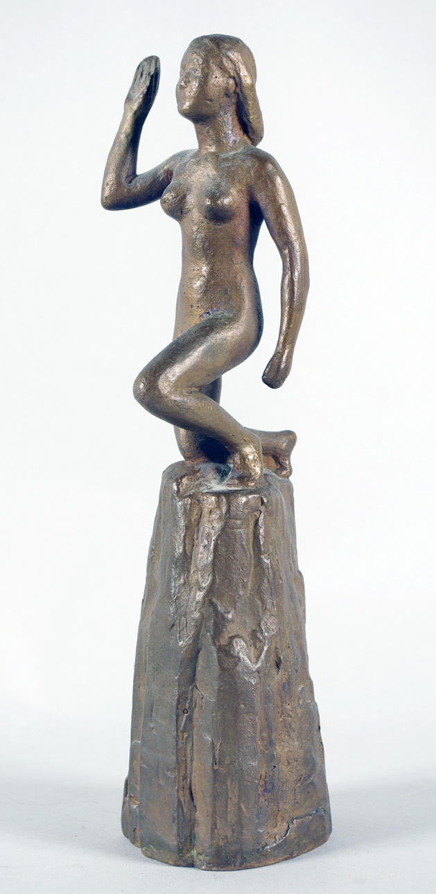 ANNIE WIBERG. bronsskulptur, naken kvinna.