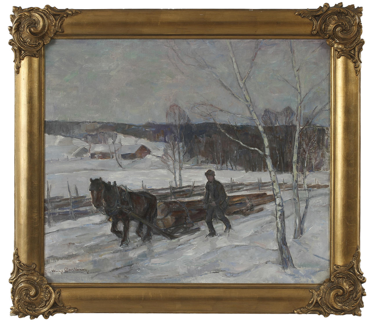 HUGO CARLBERG. Olja på duk, signerad.