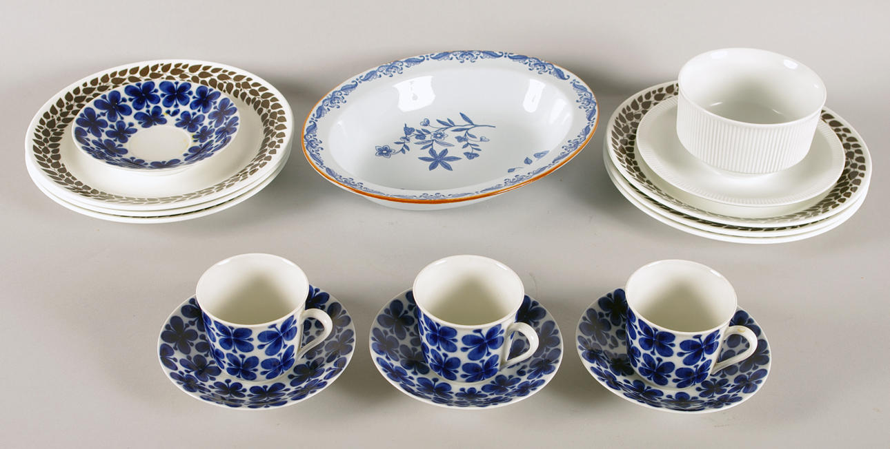 SERVISDELAR, 15 delar, Rörstrand samt Gustavsberg.