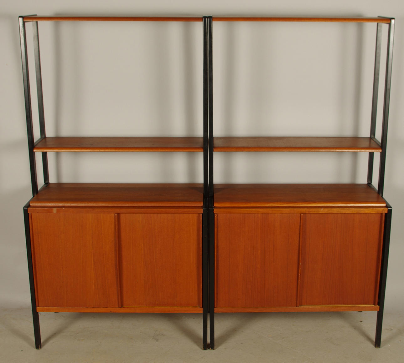 BOKHYLLA, 2 sektioner, teak, design Bertil Fridhagen, Bodafors.