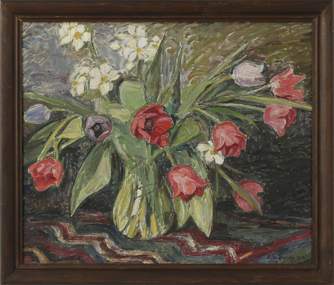 EDA DOUSCHA. Olja på duk, signerad 1932.