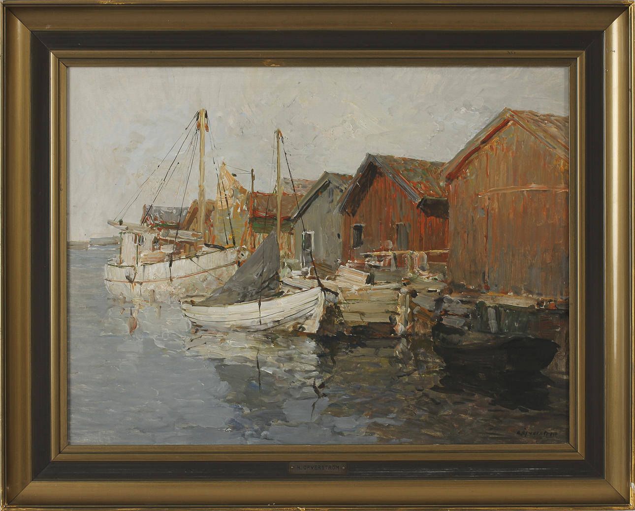 HUGO ÖFVERSTRÖM. Olja på duk, signerad.