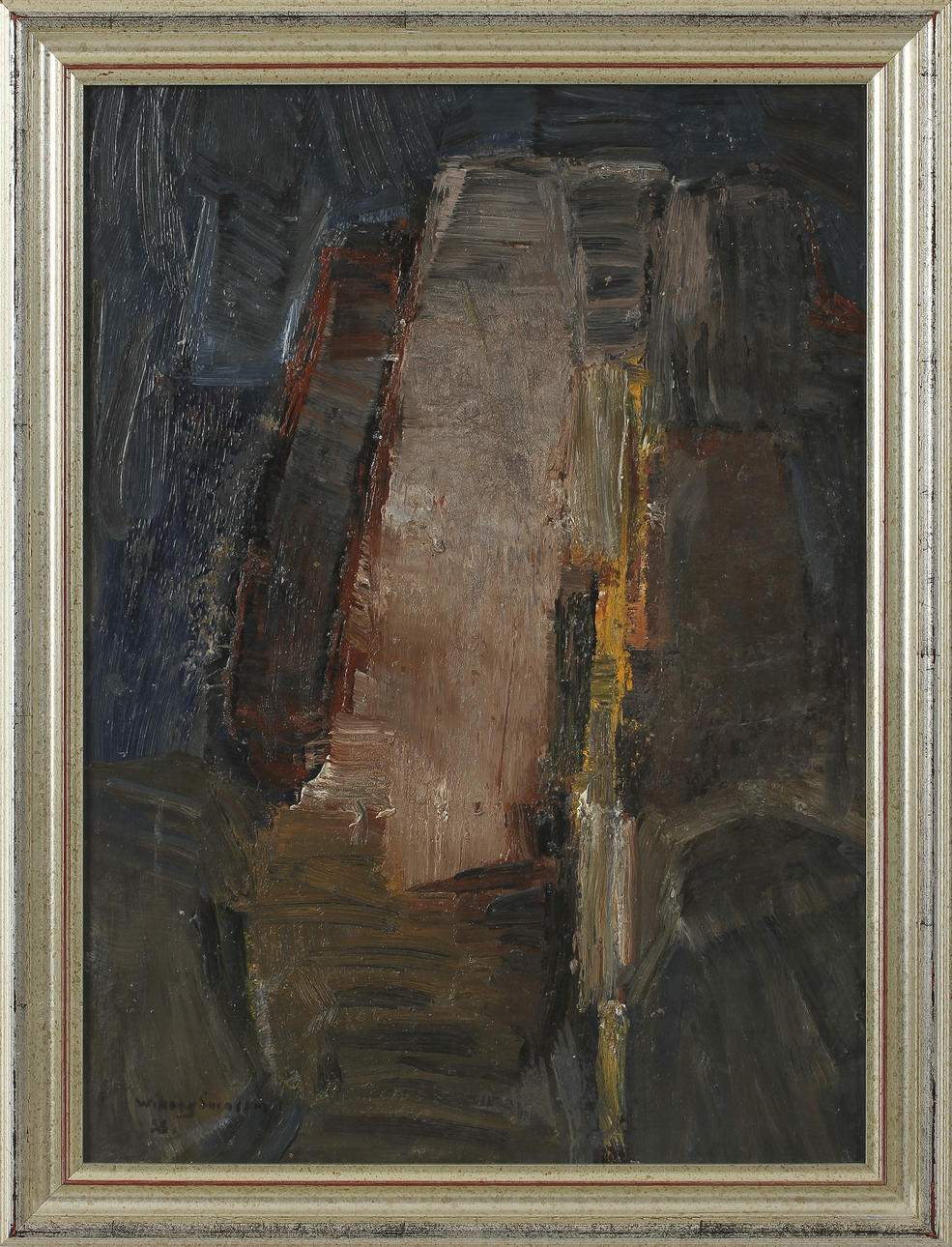 WIKING SVENSSON. Olja på pannå, signerad 58.