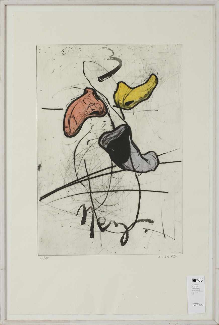 NORBERT ROBLES. Färgetsning, signerad och numrerad 10/70.
