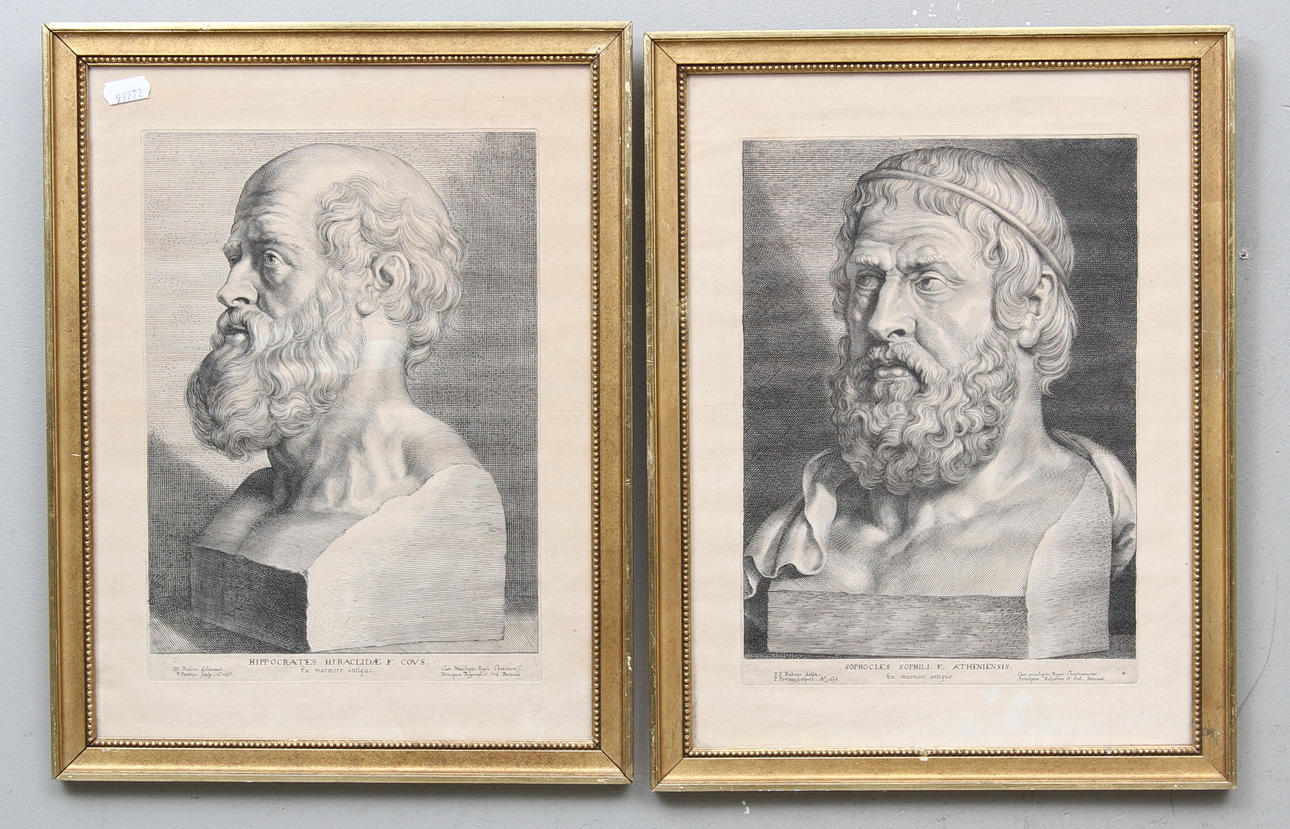 P PONTIUS. Kopparstick, 2 st, signerad i plåten och daterad 1638.