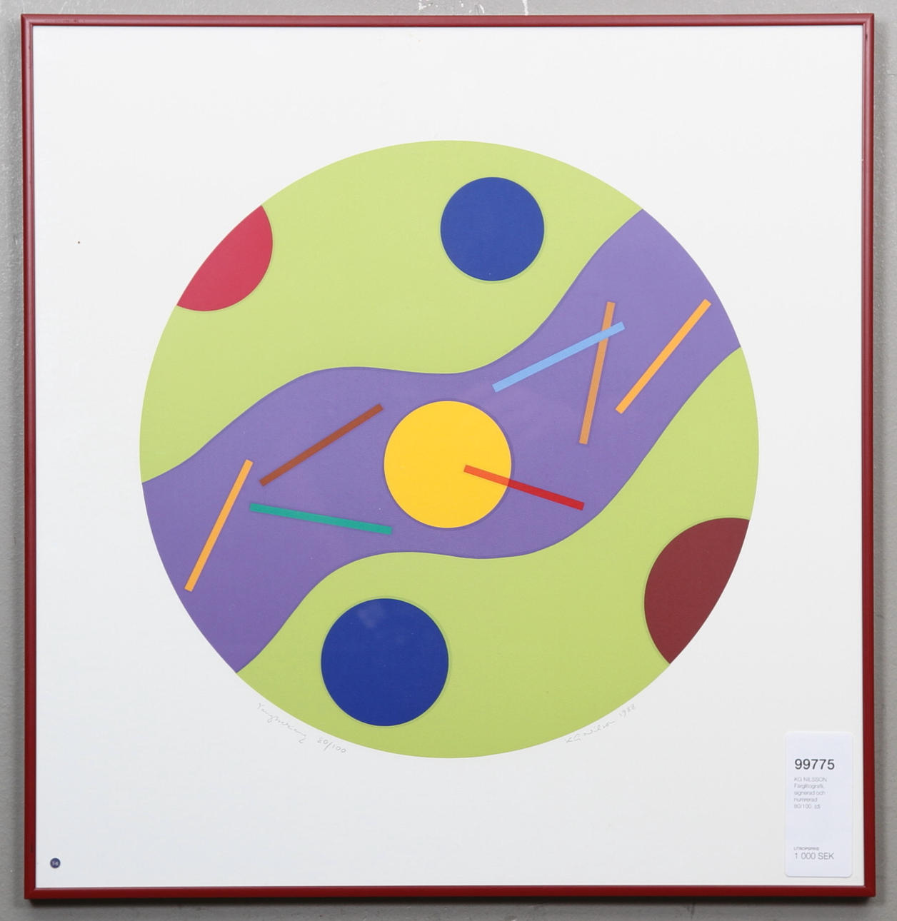 KG NILSSON. Färglitografii, signerad och numrerad 80/100.