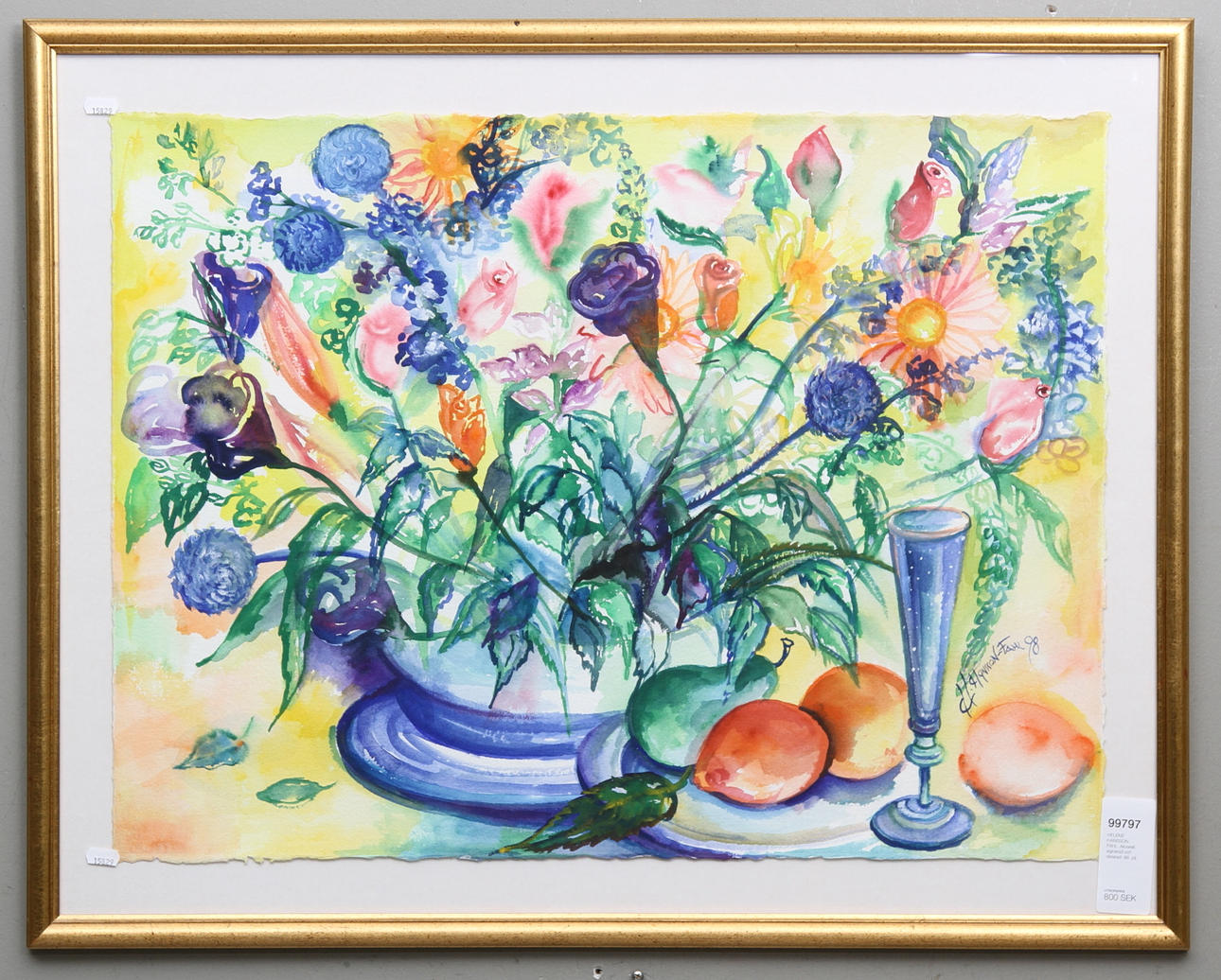 HELENE HANSSON-FAHL. Akvarell, signerad och daterad -98.