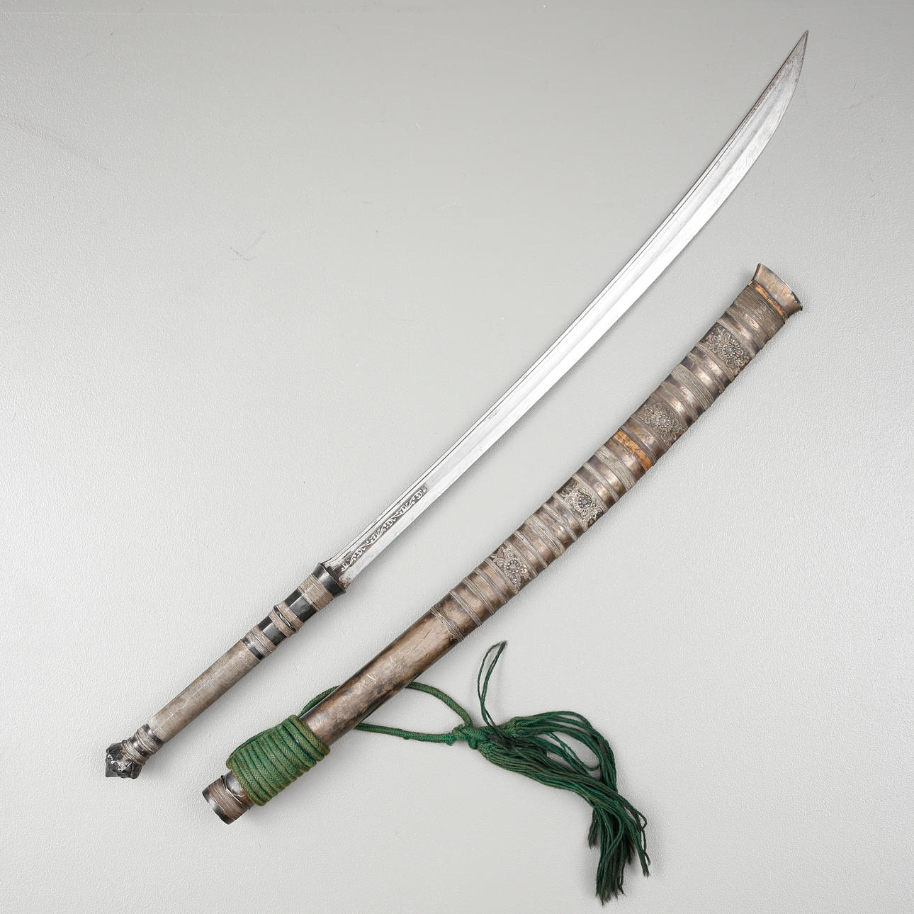 SWORD, dha in scabbard, Burma alt. Siam.