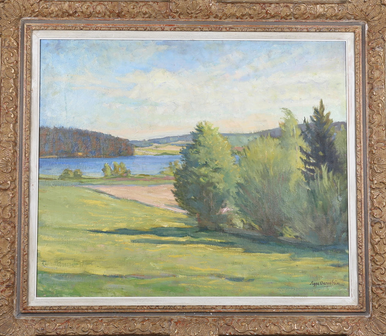 SIGGE BERGSTRÖM. oil on canvas, signed.