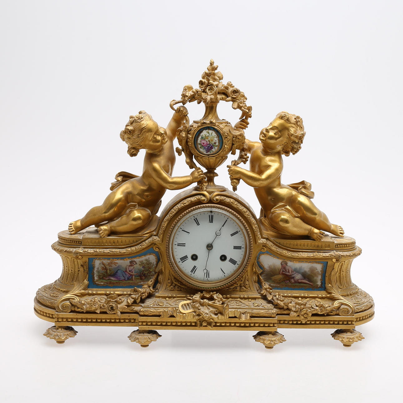 TABLE PENDULUM, ACHILLE BROCOT, gilt bronze and.