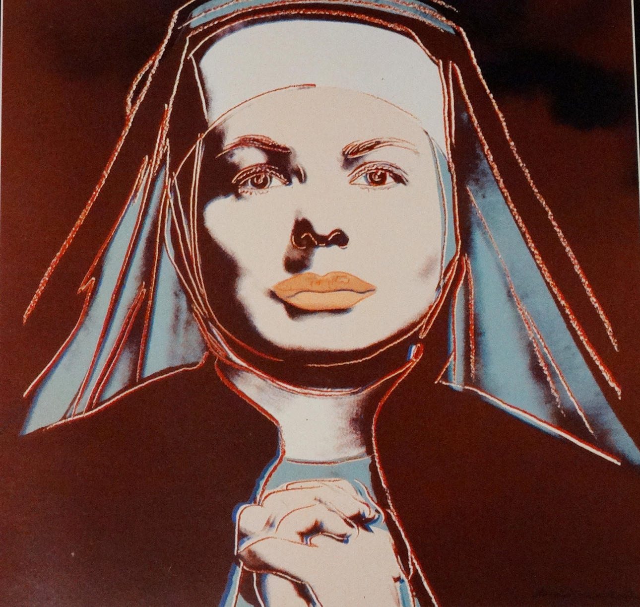 ANDY WARHOL: INGRID BERGMAN, COLOR OFFSET, grey-brown, Malmö, 1983.