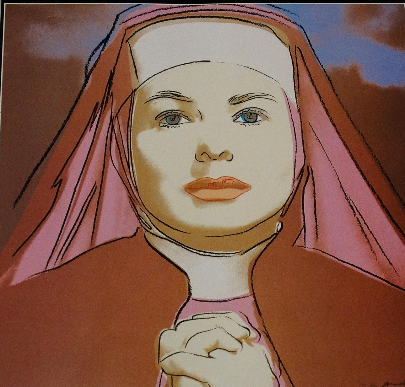 ANDY WARHOL: INGRID BERGMAN, COLOR OFFSET, rosa-marrón, Malmö, 1983.