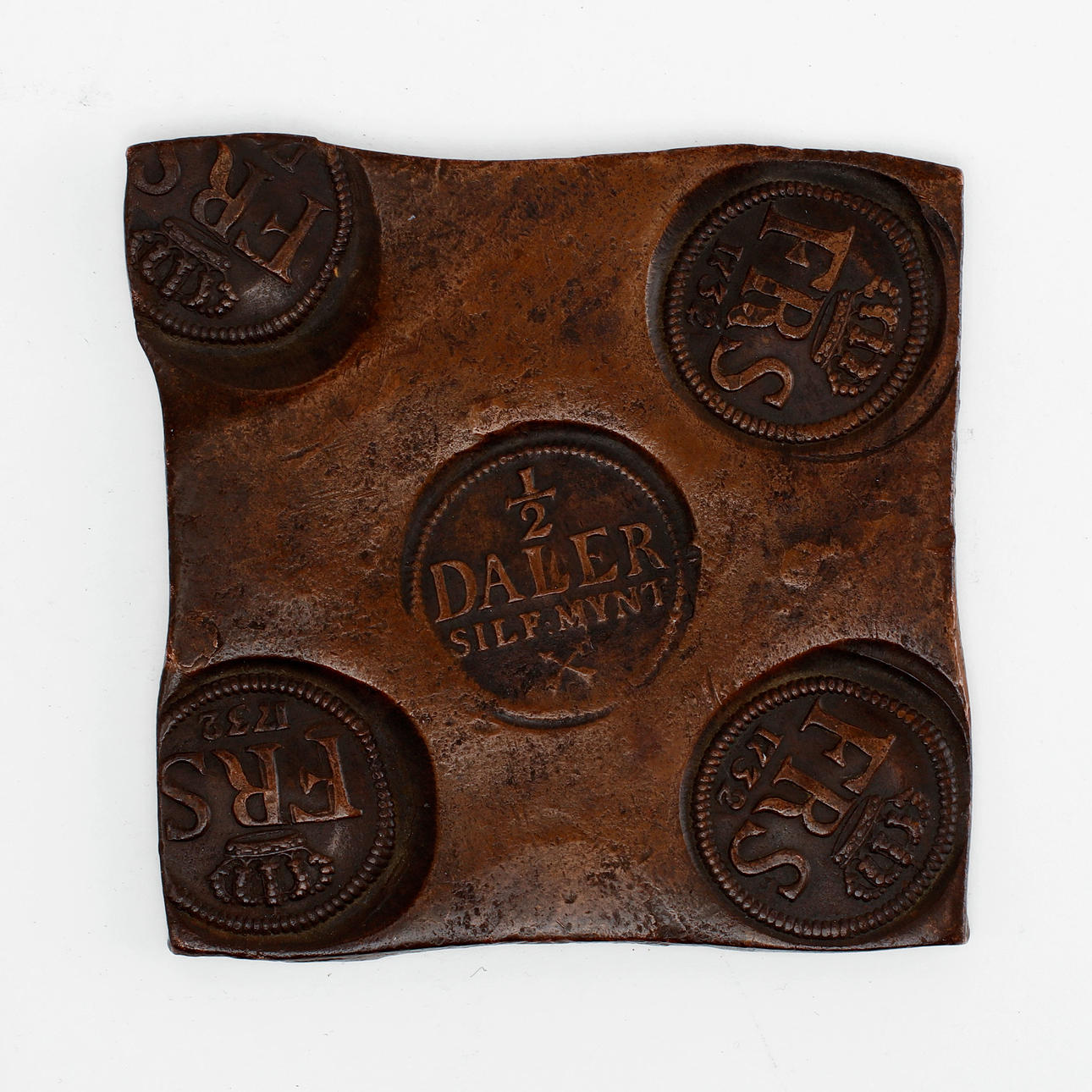 ZINNMÜNZE, 1/2 Daler Silbermünze 1732.