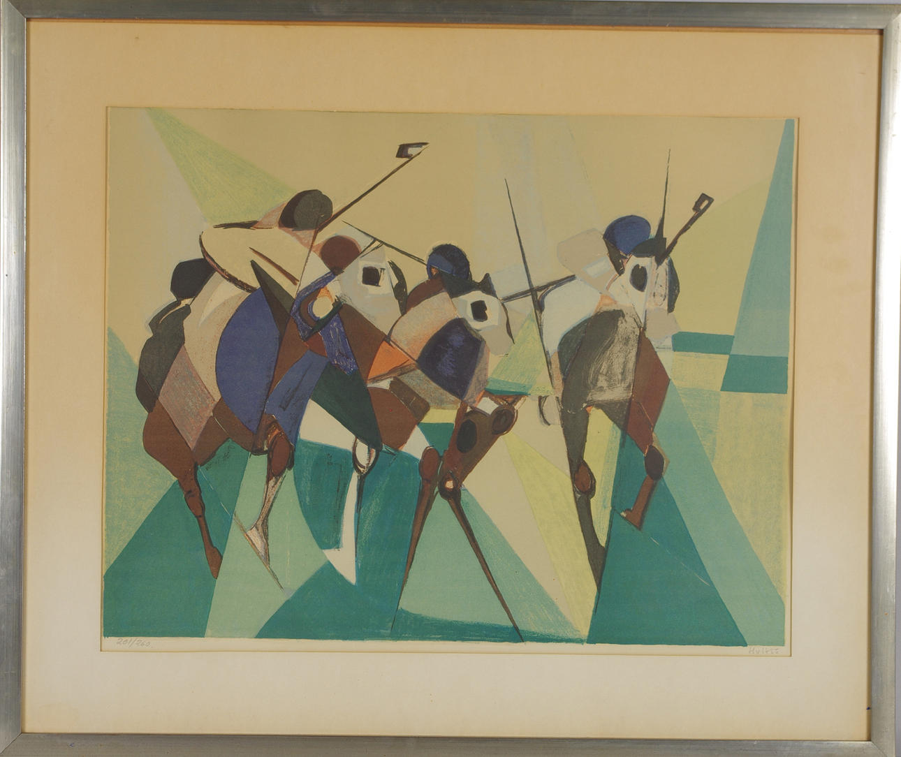 TORSTEN HULT. Polospelare, färglitografo.