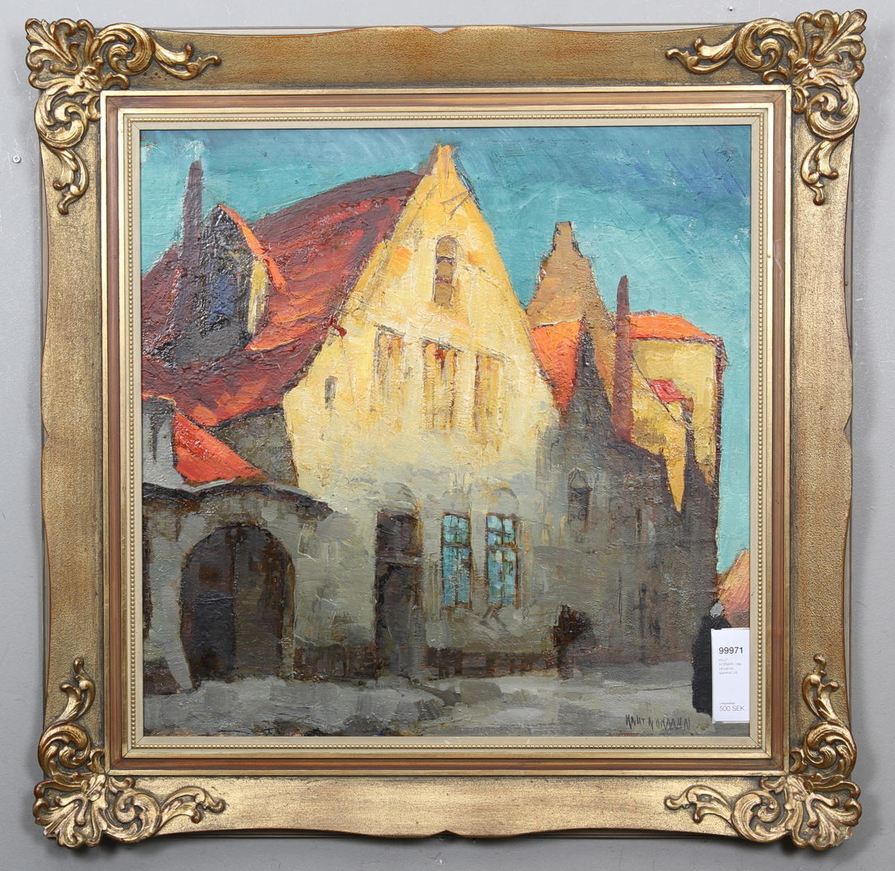 KNUT NORMAN. Olja på pannå, signerad.