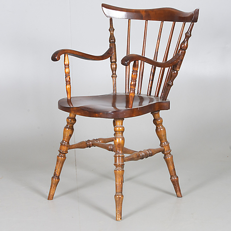 OFFICE CHAIR, stained wood. Furniture - Armchairs & Chairs - Auctionet