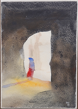 BOB MATSON. akvarell, ''I grottan'', signerad, daterad -93. Konst ...