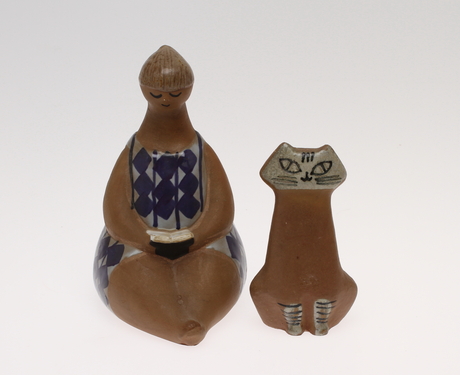 FIGURINER, 2 st, stengods, Lisa Larson. Gustavsberg.