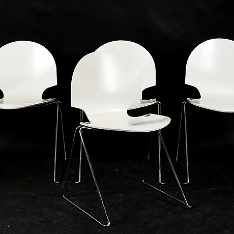 chairs-4-pcs-chromed-metal-bent-wood-lawrence-minsker-for-fritz