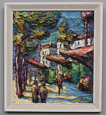 PREBEN RASMUSSEN. Stadsbild. Akryl. Signerad P.R. Konst - Måleri ...