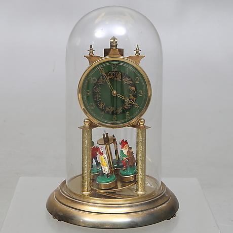 TABLE CLOCK, so-called year clock, with decoration of elves, Kaiser ...