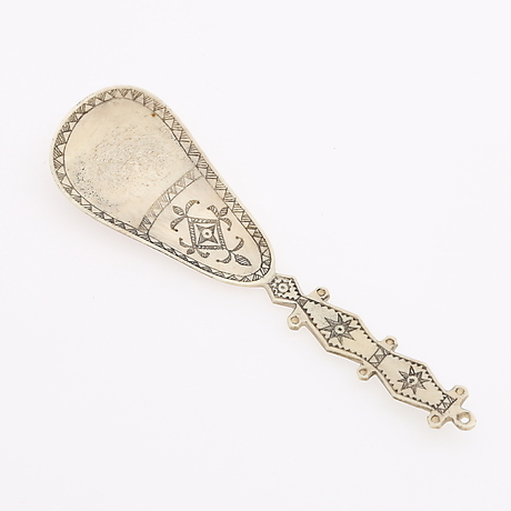 SPOON, Sami work, unsigned, horn, Saivomuotka, around 1930. Tribal art ...