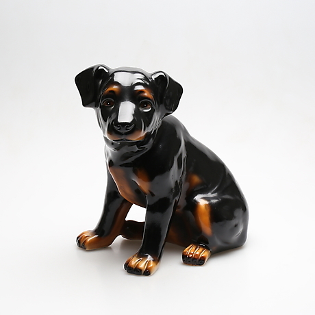 GOLVFIGURIN Rottweiler, keramik, möjligen Italien. Keramik & Porslin ...