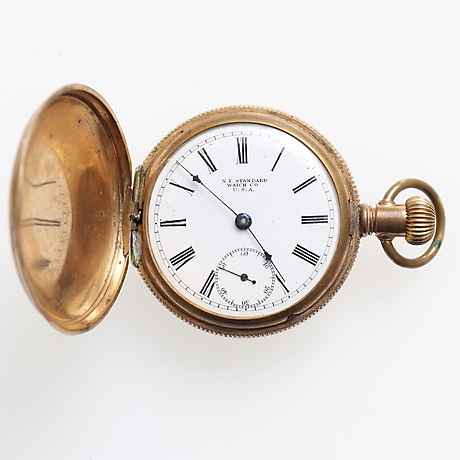POCKET WATCH, New York standard watch co, gilt, early 20th century ...