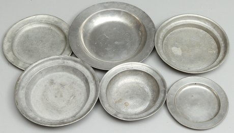 TENNFAT, 6 st, Sverige och England, 171800-tal.