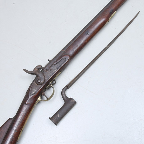 BLOCK RIFLE w/1851, modified English rifle, Tower lock, and BAYONET ...