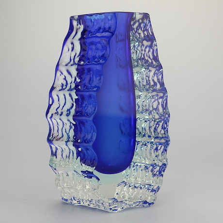 Vase Sommerso Mid-Century Violet En Verre De Murano Facetté Par Luigi Mandruzzato 1960