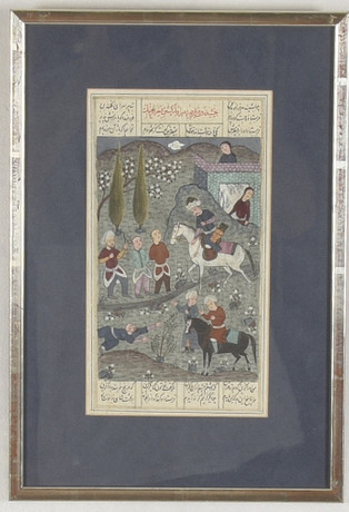OIDENTIFIERAD KONSTNÄR. Persisk gouache, 1900-tal. Konst - Övrigt ...