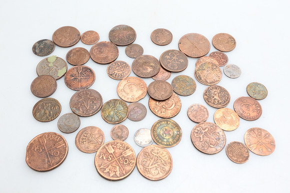 COPPER COINS, small collection, including 18th century. Coins, Medals ...