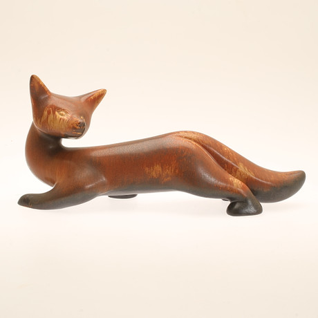GUNNAR NYLUND. Figurin, räv, stengods, Rörstrand. Keramik & Porslin ...