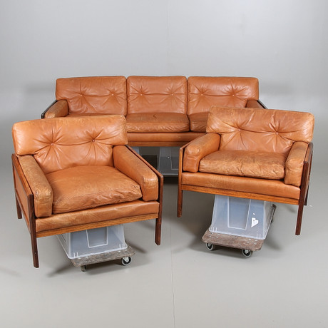 SOFAGRUPPE, 3teilig, Jacaranda, Vatne Möbler, Norwegen, zweite Hälfte