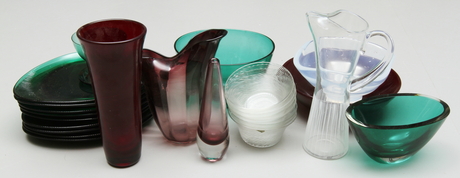 PARTI GLAS, 27 delar, bland annat Orrefors och Kalmar.