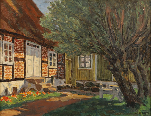 TAGE RADETZKY. Oil on Board, garden motif, signed -24. Art - Paintings ...